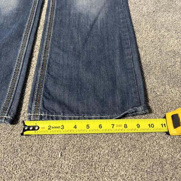 NAVY Y2K XTREME COUTURE ACID WASHED BAGGY JEANS WITH CRAZY BACK POCKETS😮‍💨 - Picture 6 of 7